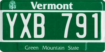 VT license plate YXB791