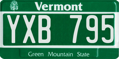 VT license plate YXB795