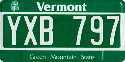 VT license plate YXB797
