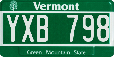 VT license plate YXB798