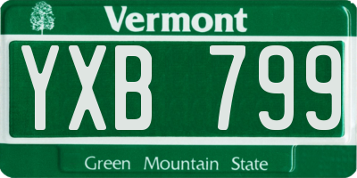 VT license plate YXB799