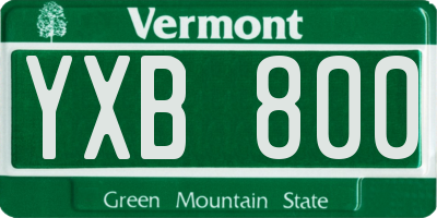 VT license plate YXB800
