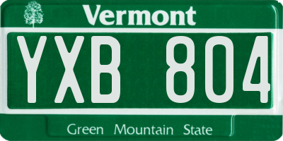 VT license plate YXB804