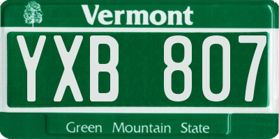VT license plate YXB807