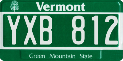 VT license plate YXB812