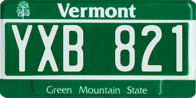 VT license plate YXB821