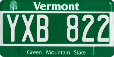VT license plate YXB822