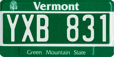 VT license plate YXB831