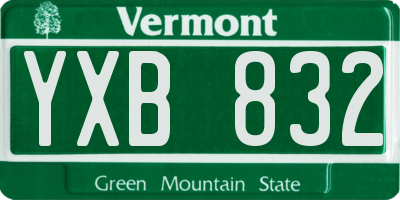 VT license plate YXB832