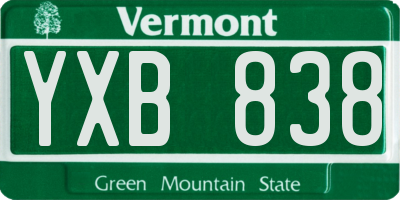 VT license plate YXB838