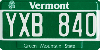 VT license plate YXB840