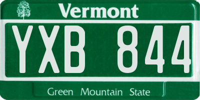 VT license plate YXB844