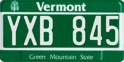 VT license plate YXB845