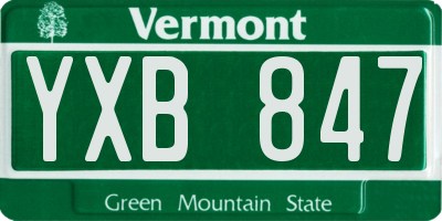 VT license plate YXB847