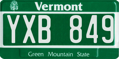 VT license plate YXB849