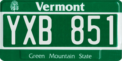 VT license plate YXB851