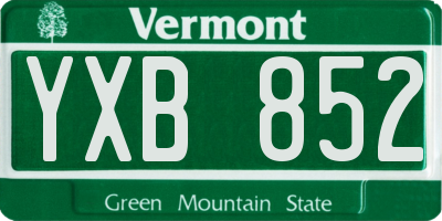 VT license plate YXB852