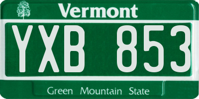 VT license plate YXB853