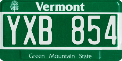 VT license plate YXB854