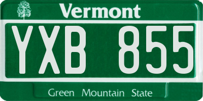 VT license plate YXB855