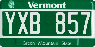 VT license plate YXB857