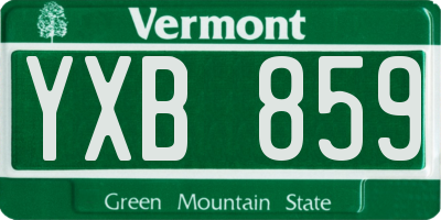 VT license plate YXB859