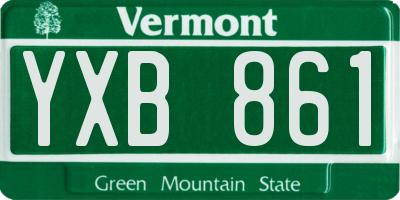 VT license plate YXB861