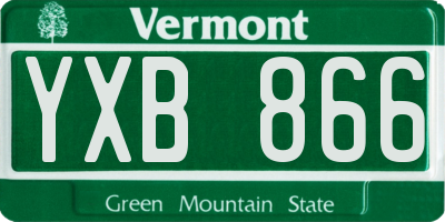 VT license plate YXB866