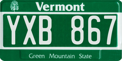 VT license plate YXB867