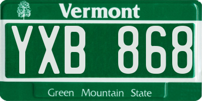 VT license plate YXB868