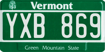 VT license plate YXB869