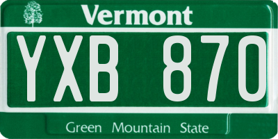 VT license plate YXB870