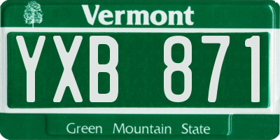 VT license plate YXB871
