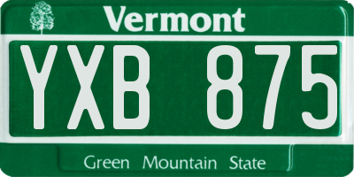 VT license plate YXB875