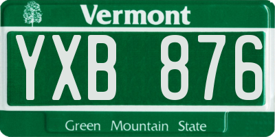 VT license plate YXB876