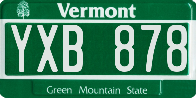 VT license plate YXB878
