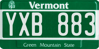 VT license plate YXB883