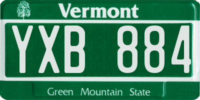 VT license plate YXB884