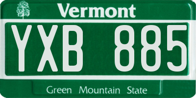 VT license plate YXB885