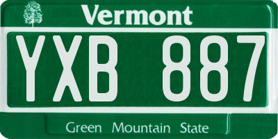 VT license plate YXB887