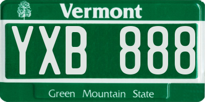 VT license plate YXB888
