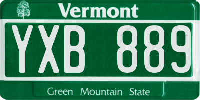 VT license plate YXB889