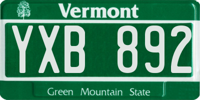VT license plate YXB892