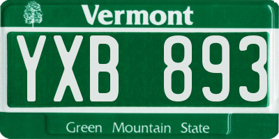 VT license plate YXB893