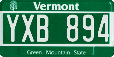 VT license plate YXB894