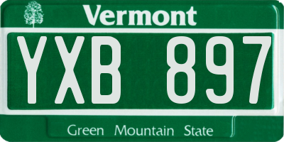 VT license plate YXB897