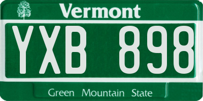 VT license plate YXB898