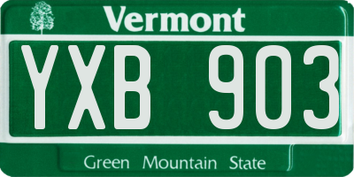 VT license plate YXB903