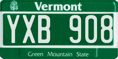 VT license plate YXB908
