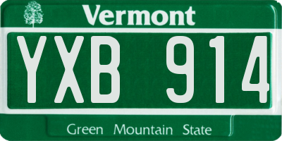 VT license plate YXB914